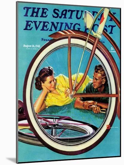 "Bicycle Ride," Saturday Evening Post Cover, August 16, 1941-Douglas Crockwell-Mounted Giclee Print