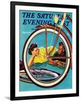 "Bicycle Ride," Saturday Evening Post Cover, August 16, 1941-Douglas Crockwell-Framed Giclee Print
