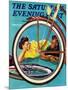 "Bicycle Ride," Saturday Evening Post Cover, August 16, 1941-Douglas Crockwell-Mounted Giclee Print
