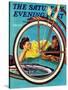 "Bicycle Ride," Saturday Evening Post Cover, August 16, 1941-Douglas Crockwell-Stretched Canvas