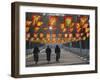 Bicycle Riders at Entranceway to Festival, Ice and Snow Festival, Harbin, Heilongjiang, China-Walter Bibikow-Framed Photographic Print