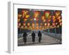 Bicycle Riders at Entranceway to Festival, Ice and Snow Festival, Harbin, Heilongjiang, China-Walter Bibikow-Framed Photographic Print