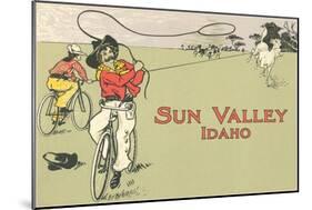 Bicycle Roping, Sun Valley, Idaho-null-Mounted Art Print