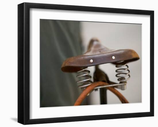 Bicycle Saddle, Znojmo, Czech Republic-Russell Young-Framed Premium Photographic Print