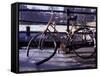 Bicycle Stuck in Frozen Canal, Amsterdam, Netherlands-Michele Molinari-Framed Stretched Canvas