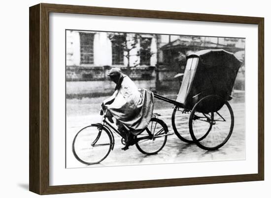 Bicycle Taxi, German-Occupied Paris, 1940-1944-null-Framed Giclee Print