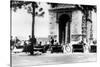 Bicycle Taxis in the Place D'Etoile by the Arc De Triomphe, German-Occupied Paris, August 1943-null-Stretched Canvas