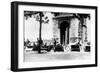 Bicycle Taxis in the Place D'Etoile by the Arc De Triomphe, German-Occupied Paris, August 1943-null-Framed Premium Giclee Print