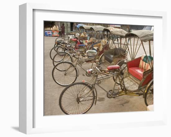 Bicycle Taxis, Khon Kaen, Thailand-Gavriel Jecan-Framed Photographic Print