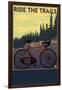 Bicycle - Trails-Lantern Press-Framed Art Print