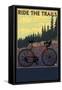 Bicycle - Trails-Lantern Press-Framed Stretched Canvas