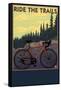 Bicycle - Trails-Lantern Press-Framed Stretched Canvas