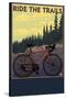 Bicycle - Trails-Lantern Press-Stretched Canvas