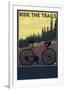 Bicycle - Trails-Lantern Press-Framed Art Print