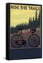 Bicycle - Trails-Lantern Press-Framed Stretched Canvas