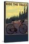 Bicycle - Trails-Lantern Press-Stretched Canvas