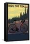 Bicycle - Trails-Lantern Press-Framed Stretched Canvas