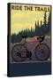 Bicycle - Trails-Lantern Press-Stretched Canvas