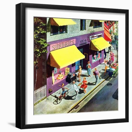 "Bicycle Tricks", June 18, 1955-Thornton Utz-Framed Premium Giclee Print