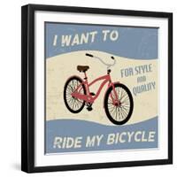 Bicycle Vintage Poster-radubalint-Framed Art Print