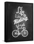 Bicycle Vintage Typographical Background-Melindula-Framed Stretched Canvas