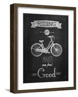 Bicycle Vintage Typographical Background-Melindula-Framed Art Print