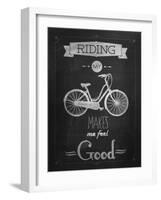 Bicycle Vintage Typographical Background-Melindula-Framed Art Print