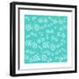 Bicycle White Silhouette Blue Seamless Pattern-Frimufilms-Framed Premium Giclee Print