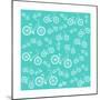 Bicycle White Silhouette Blue Seamless Pattern-Frimufilms-Mounted Premium Giclee Print