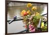 Bicycle with Flowers beside a Canal-Guido Cozzi-Framed Photographic Print