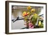 Bicycle with Flowers beside a Canal-Guido Cozzi-Framed Photographic Print