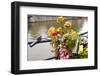 Bicycle with Flowers beside a Canal-Guido Cozzi-Framed Photographic Print