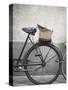 Bicycle with weathered basket-Jenny Elia Pfeiffer-Stretched Canvas