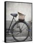 Bicycle with weathered basket-Jenny Elia Pfeiffer-Framed Stretched Canvas