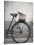 Bicycle with weathered basket-Jenny Elia Pfeiffer-Stretched Canvas