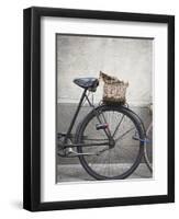 Bicycle with weathered basket-Jenny Elia Pfeiffer-Framed Photographic Print