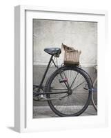 Bicycle with weathered basket-Jenny Elia Pfeiffer-Framed Photographic Print