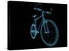 Bicycle X-Ray Blue Transparent Isolated on Black-sauliusl-Stretched Canvas