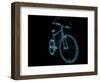 Bicycle X-Ray Blue Transparent Isolated on Black-sauliusl-Framed Art Print