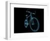 Bicycle X-Ray Blue Transparent Isolated on Black-sauliusl-Framed Art Print