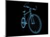 Bicycle X-Ray Blue Transparent Isolated on Black-sauliusl-Mounted Art Print