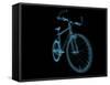 Bicycle X-Ray Blue Transparent Isolated on Black-sauliusl-Framed Stretched Canvas