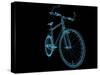 Bicycle X-Ray Blue Transparent Isolated on Black-sauliusl-Stretched Canvas