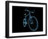 Bicycle X-Ray Blue Transparent Isolated on Black-sauliusl-Framed Art Print