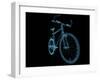 Bicycle X-Ray Blue Transparent Isolated on Black-sauliusl-Framed Art Print