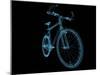 Bicycle X-Ray Blue Transparent Isolated on Black-sauliusl-Mounted Art Print