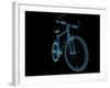 Bicycle X-Ray Blue Transparent Isolated on Black-sauliusl-Framed Art Print