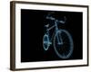 Bicycle X-Ray Blue Transparent Isolated on Black-sauliusl-Framed Art Print