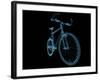 Bicycle X-Ray Blue Transparent Isolated on Black-sauliusl-Framed Art Print