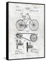 Bicycle-Patent-Framed Stretched Canvas